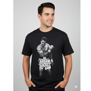 Official Muhammad Ali T shirt Black Cassius Clay Boxing Quotes Mens Size 5XL